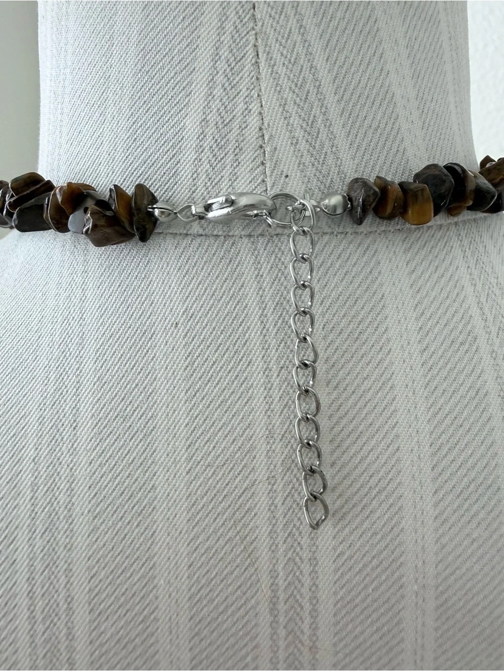 Natural Tiger's Eye Chip Bead Necklace Carved Turtle Pendant Boho 16”- 18